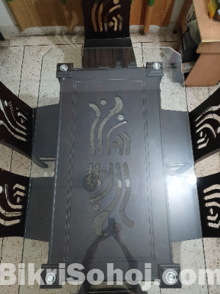 Glass Dinning table with 6 chair